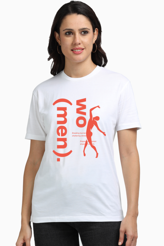 Women's 160 GSM Supima cotton t-shirt featuring an elegant print of a woman, offering softness, durability, and vibrant color for stylish everyday wear